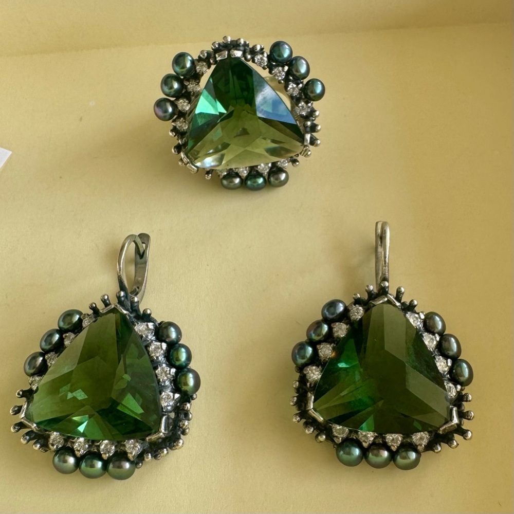 Green Gemstone Jewelry Set